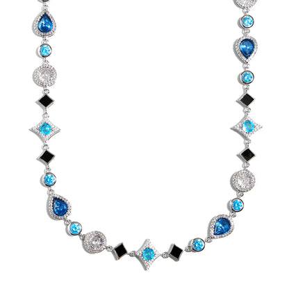 Star Motif Blue Multi Gemstone Anklet
