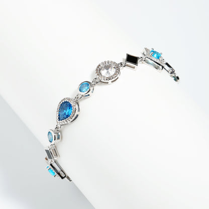 Star Motif Blue Multi Gemstone Anklet