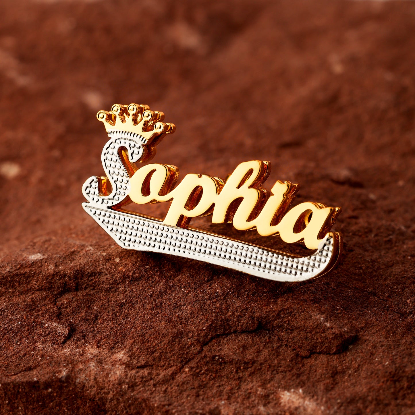 Crown Name Stud Earrings