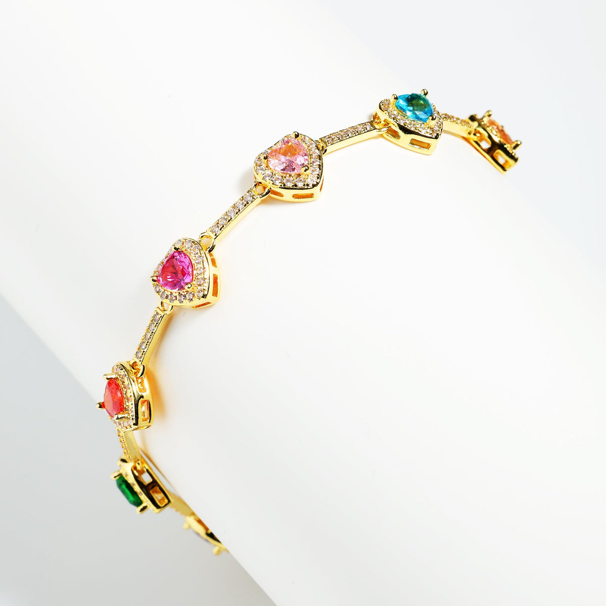 Heart Shaped Colorful Synthetic Decorated Necklace Set