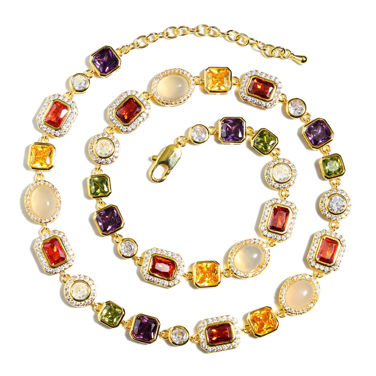 Beautiful Gemstone Set(Gemstone Necklace ＆ Bracelet)