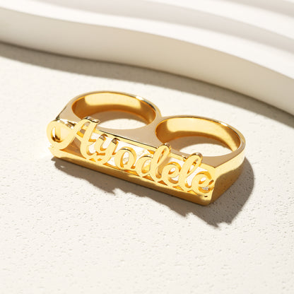 Two Finger Script  Name Ring