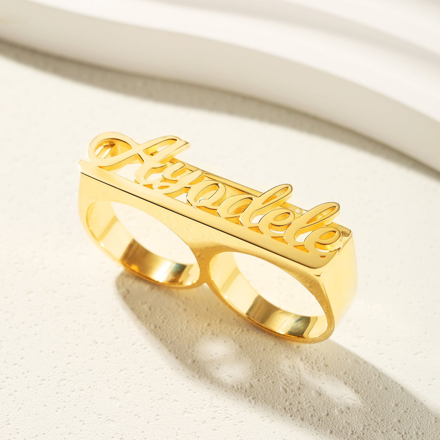 Two Finger Script  Name Ring