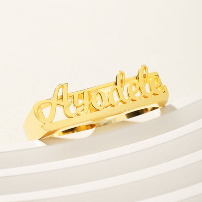 Two Finger Script  Name Ring