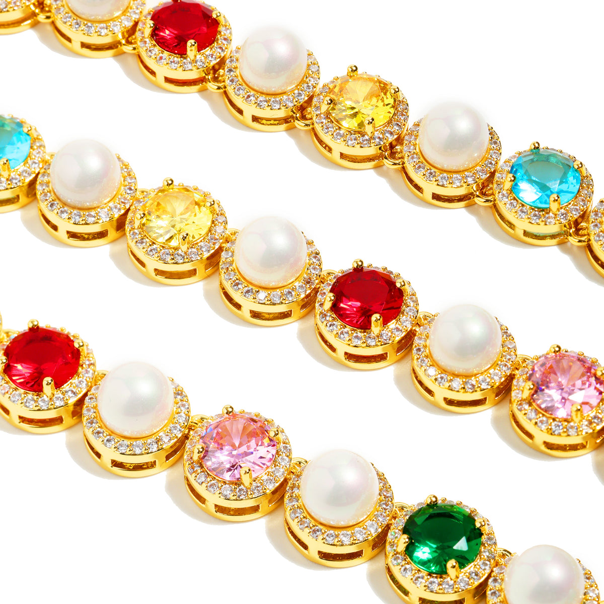 Gold Rainbow Serenade Gemstone Necklace