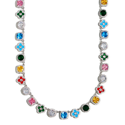 Mosaic Garden Gemstone Necklace