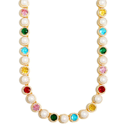 Gold Rainbow Serenade Gemstone Necklace
