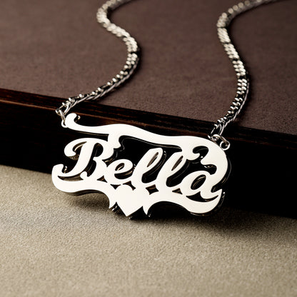 Double Plated Heart Name Necklace