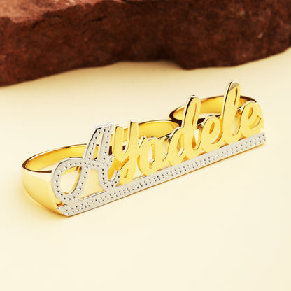 Three Finger Name Ring