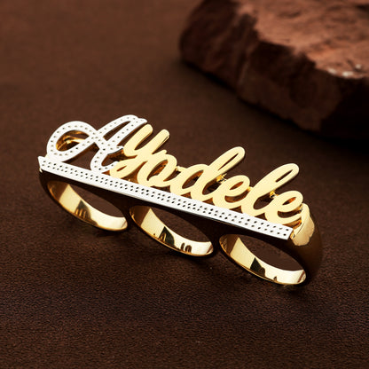 Three Finger Name Ring