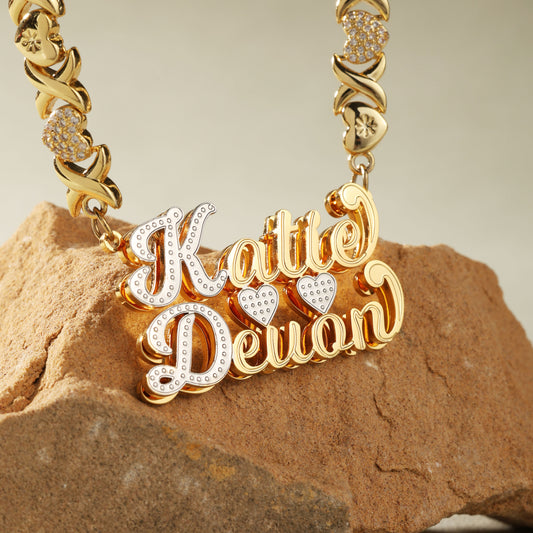 Double Name Two Names Necklace