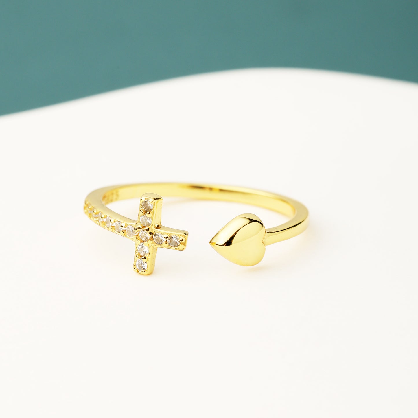 Heart And Cross Ring