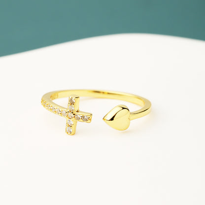 Heart And Cross Ring