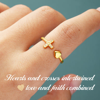 Heart And Cross Ring