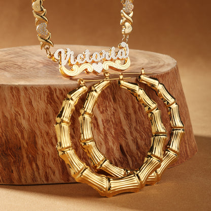 Customizable Luxury Diamond-Studded Gold Jewelry Set