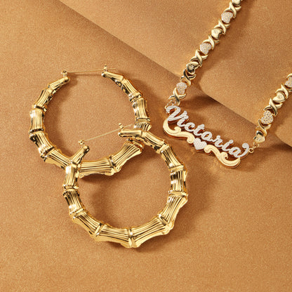 Customizable Luxury Diamond-Studded Gold Jewelry Set