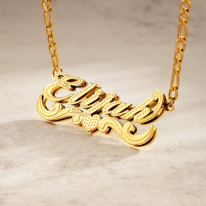 Custom Name 18K Gold Crown Nameplate Necklace