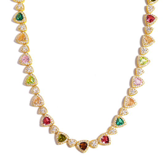Heart Cut Tourmaline Gemstone Necklace