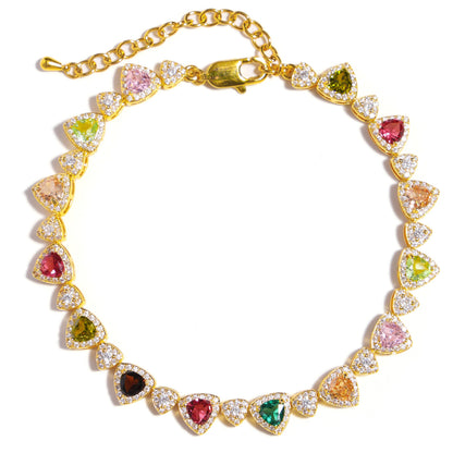 Heart Cut Tourmaline Gemstone Bracelet
