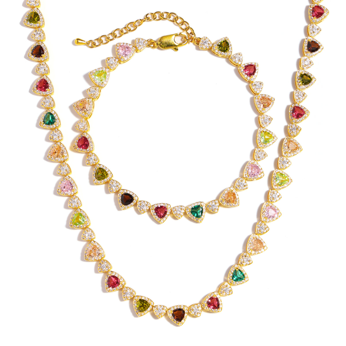 Heart Cut Tourmaline Gemstone Necklace