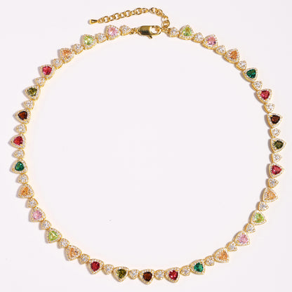 Heart Cut Tourmaline Gemstone Necklace