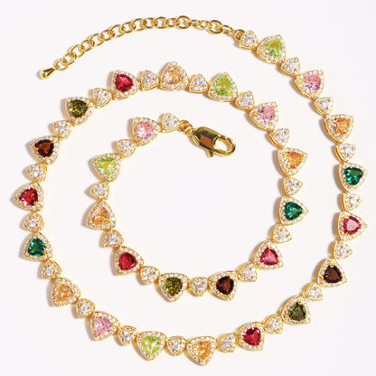 Heart Cut Tourmaline Gemstone Necklace