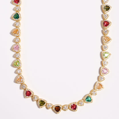 Heart Cut Tourmaline Gemstone Necklace