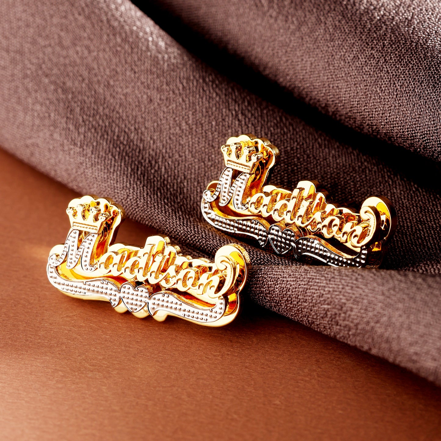 Royal Name Stud Earrings