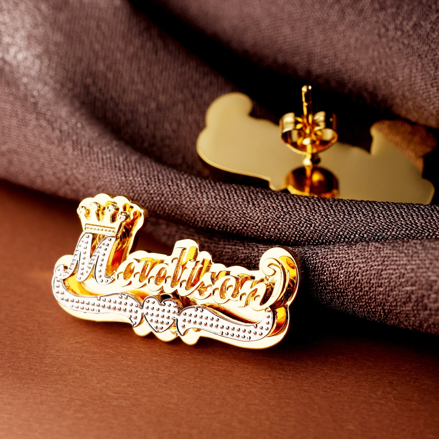 Royal Name Stud Earrings