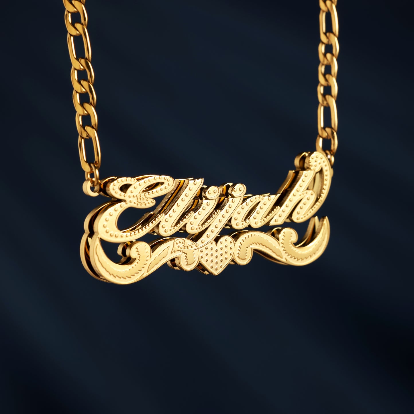 Custom Name 18K Gold Crown Nameplate Necklace