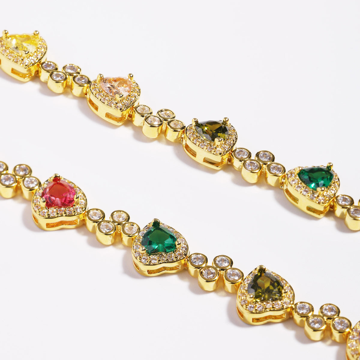 Heart Shaped Tourmaline Gemstone Jewelry Set