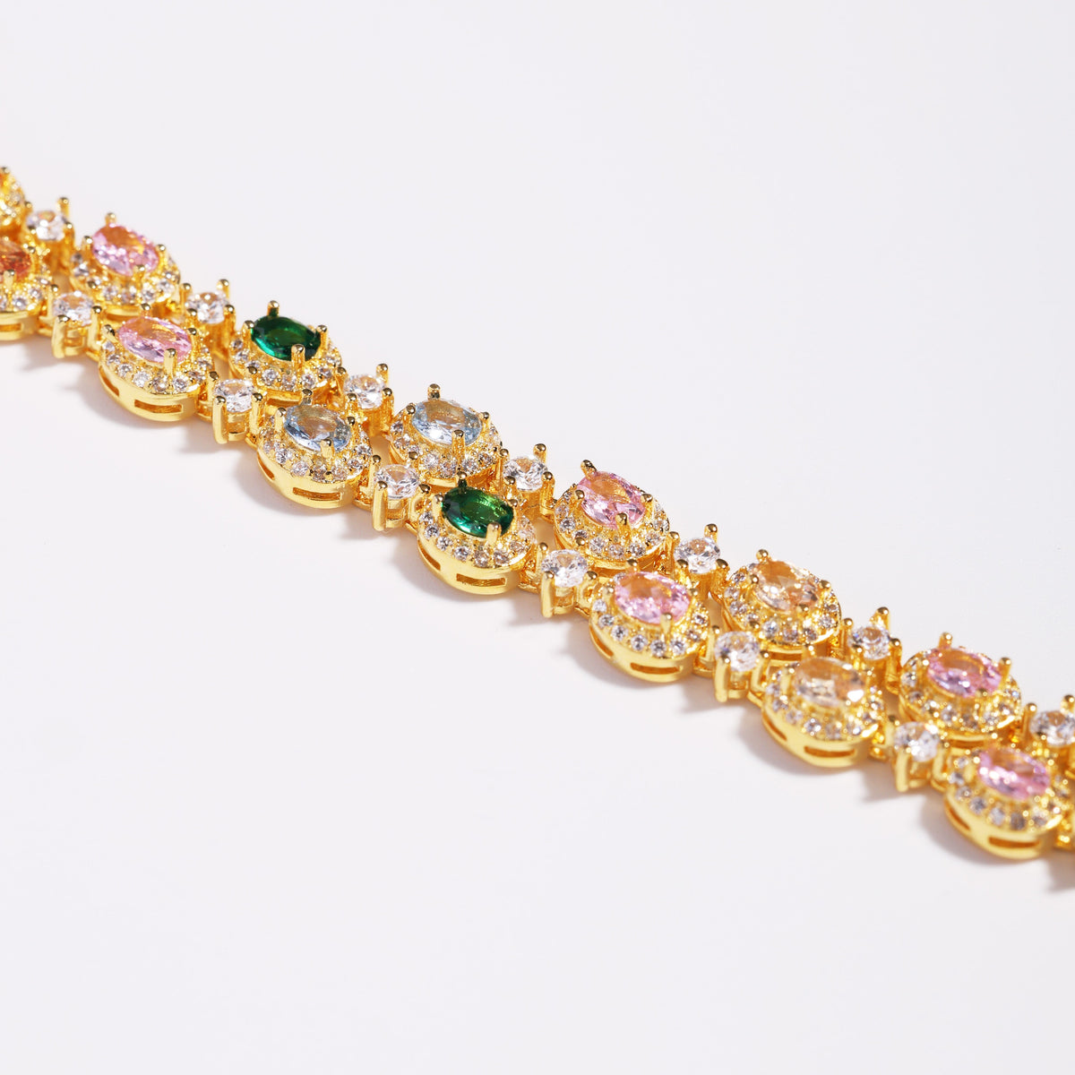 Twin-Row Star Tourmaline Gemstone Bracelet