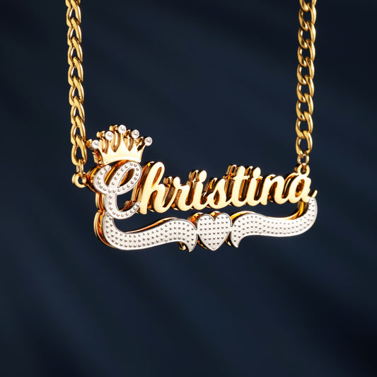 Customizable 18K Gold Nameplate Necklace