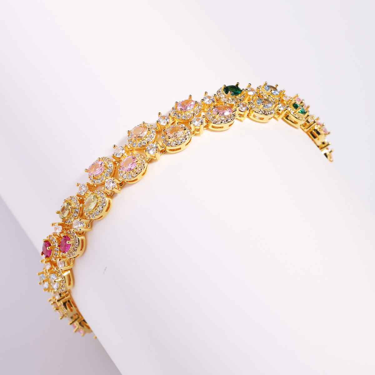 Twin-Row Star Tourmaline Gemstone Bracelet