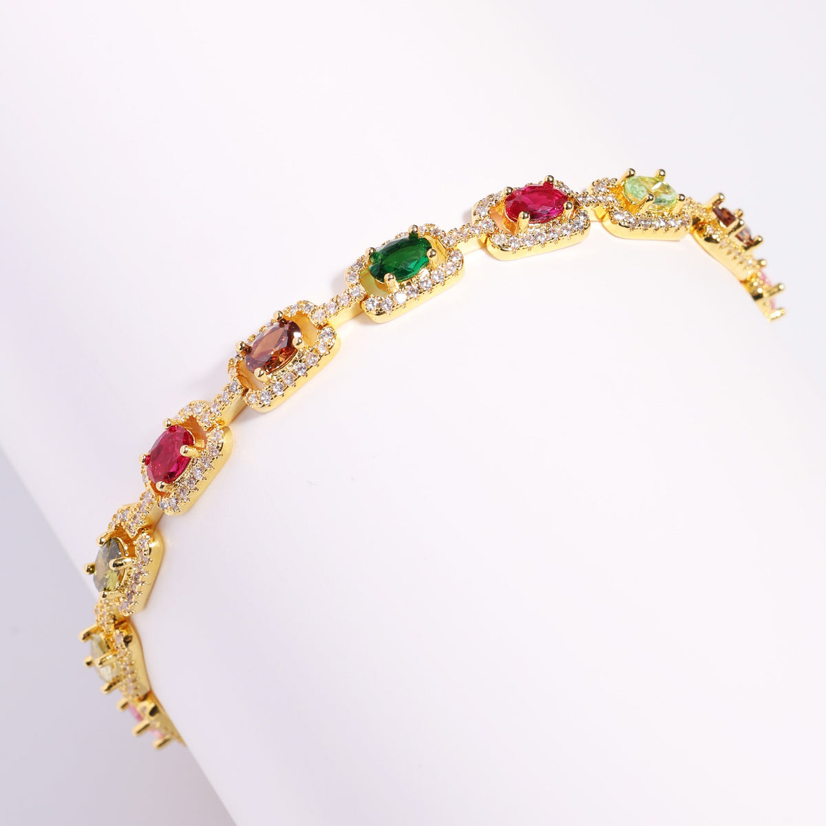 Prism Square-Cut Tourmaline Gemstone Bracelet