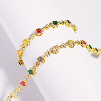 Heart Shaped Tourmaline Gemstone Jewelry Set