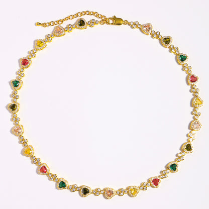 Heart Shaped Tourmaline Gemstone Jewelry Set