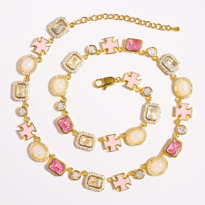 Millennial Pink Gemstone Bracelet