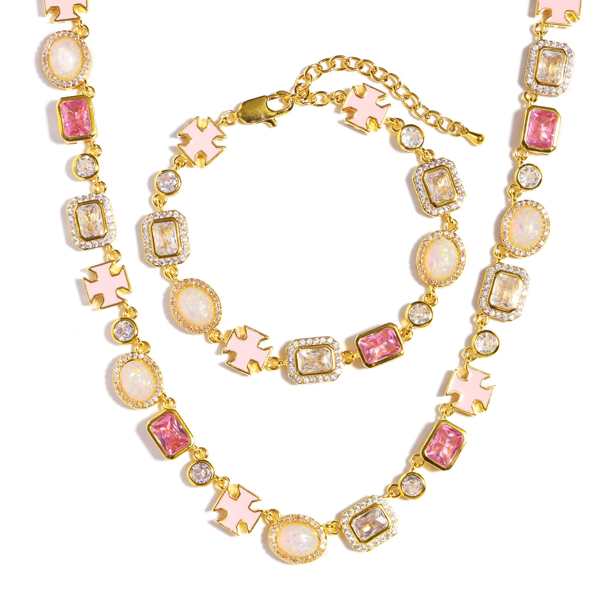 Millennial Pink Gemstone Bracelet