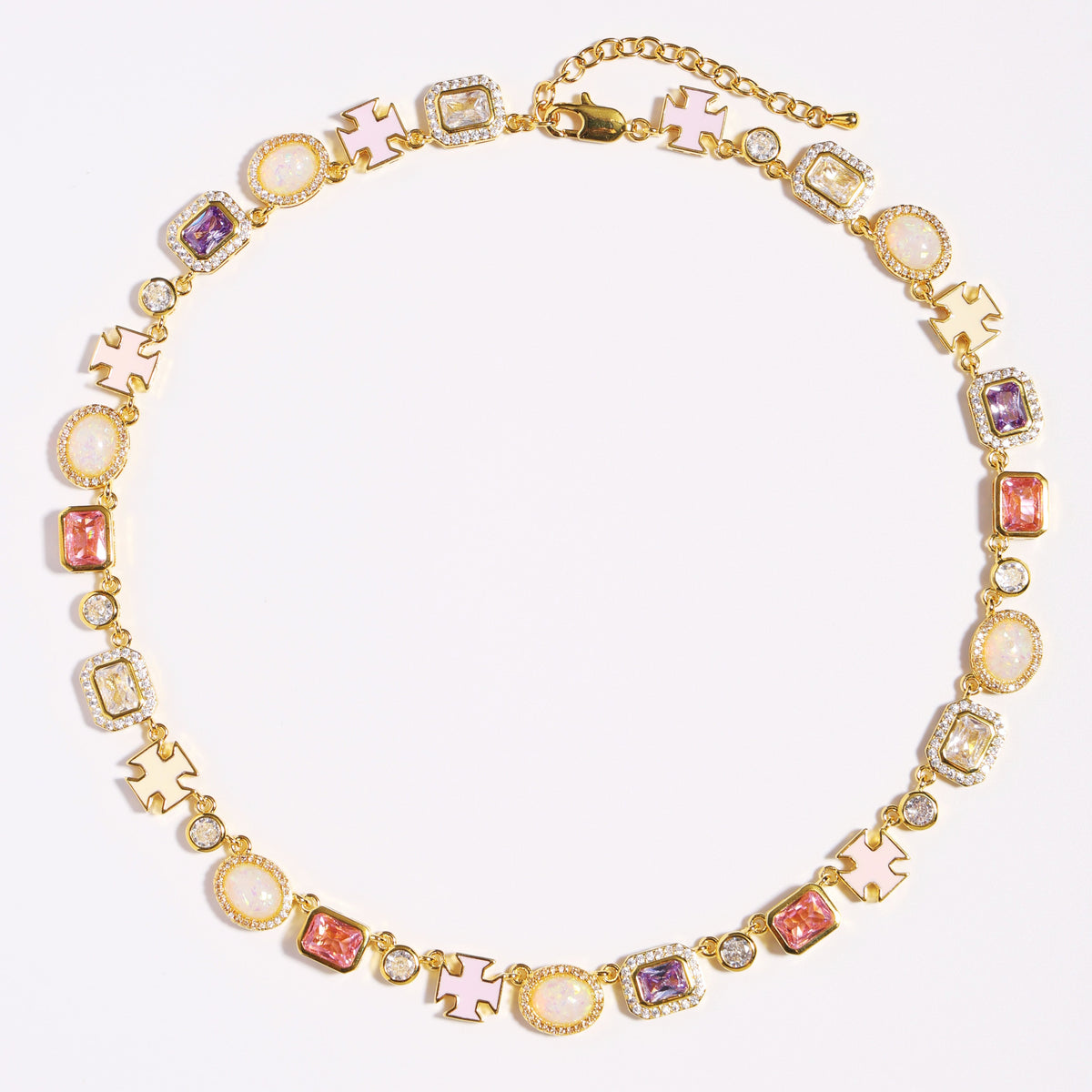 Mystic Pink & Purple Color Sapphire Gemstone Bracelet
