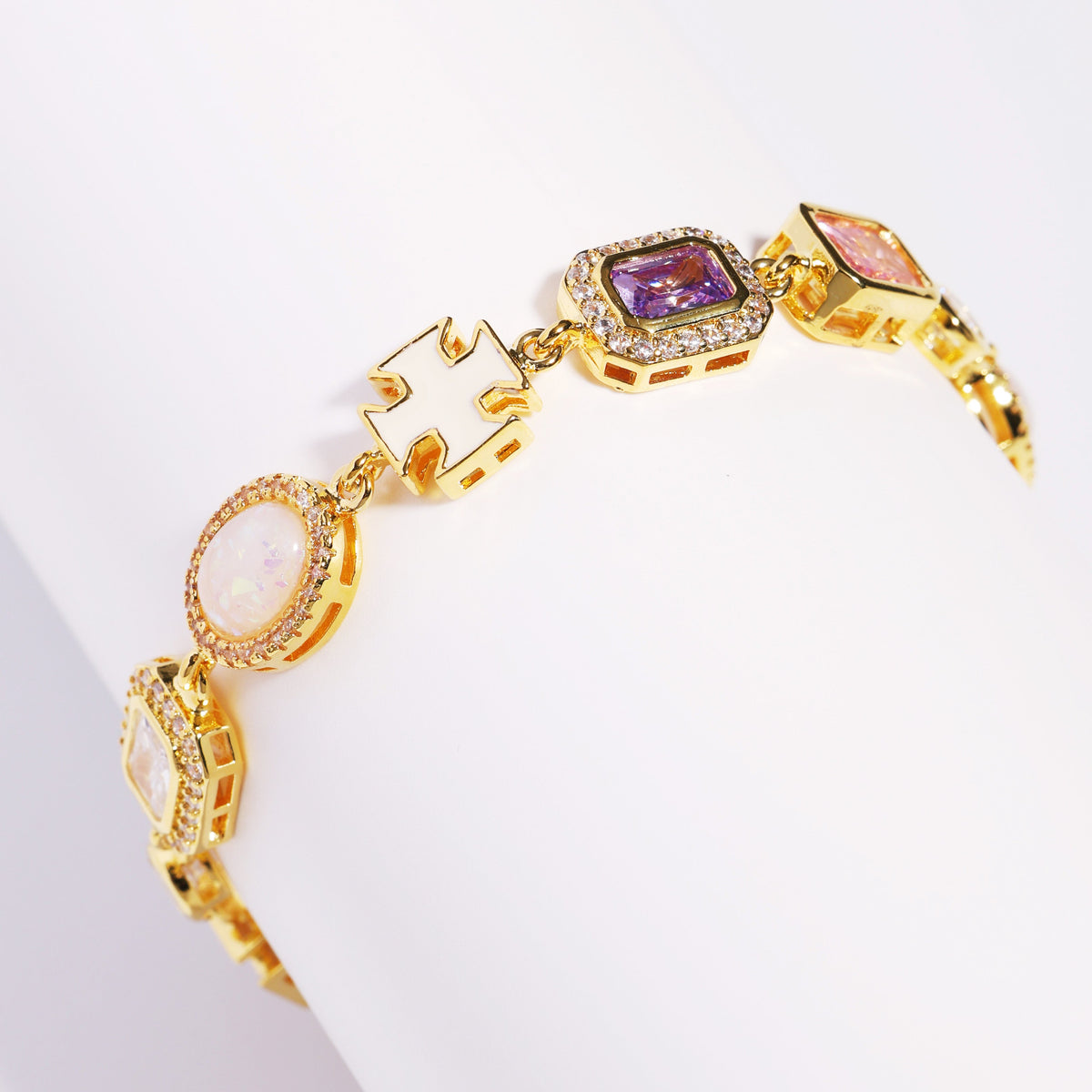 Mystic Pink & Purple Color Sapphire Gemstone Necklace