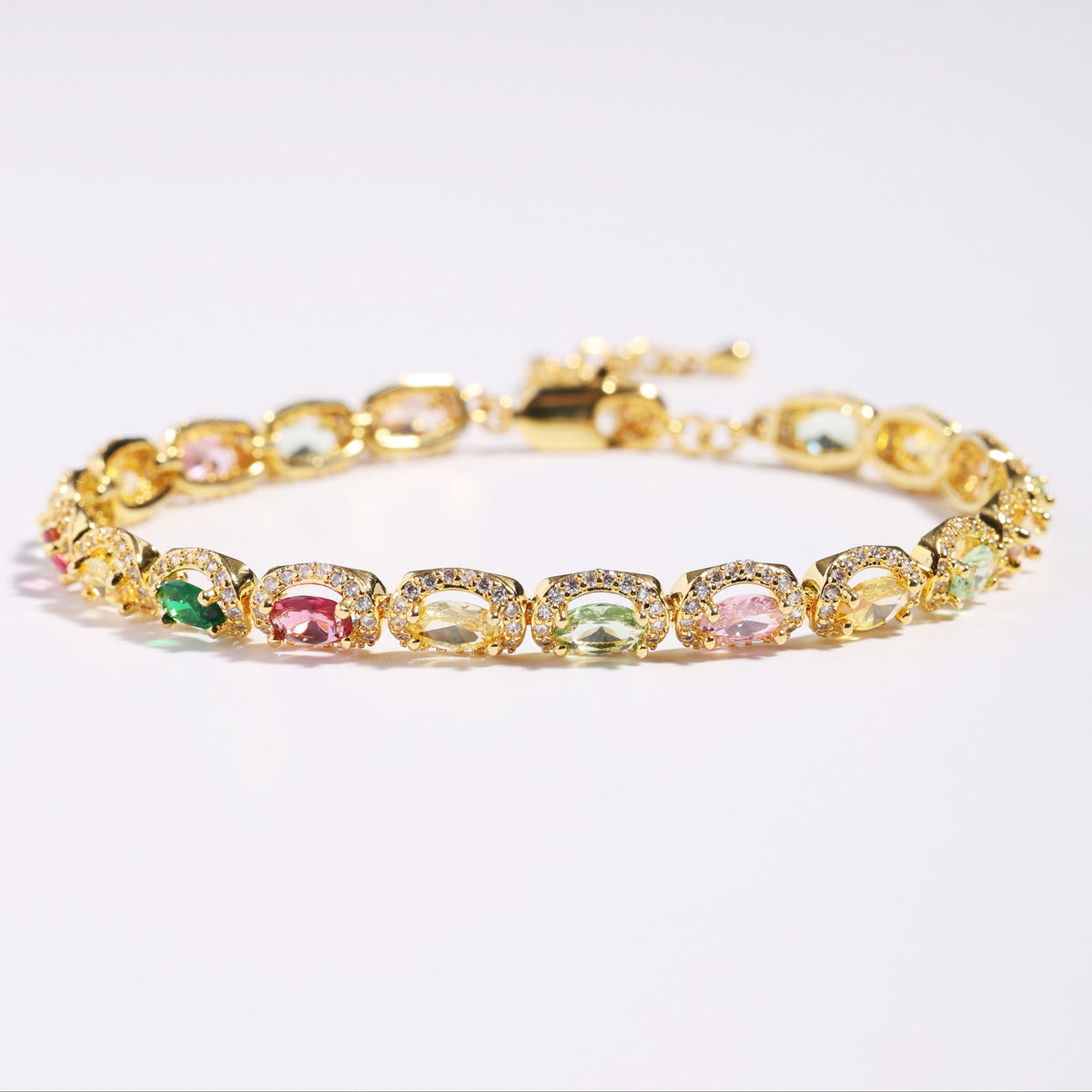 Victorian Oval-Cut Tourmaline Gemstone Bracelet