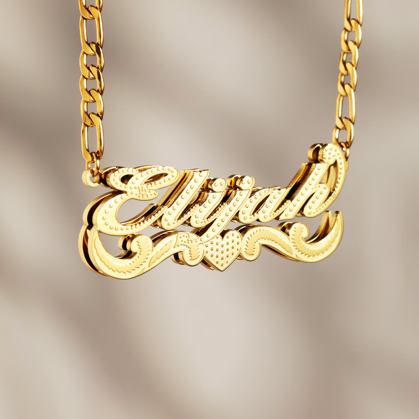 Custom Name 18K Gold Crown Nameplate Necklace