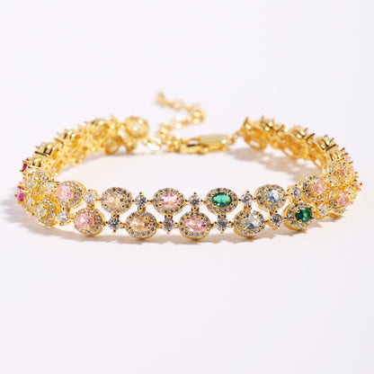 Twin-Row Star Tourmaline Gemstone Bracelet