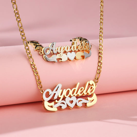 Custom Kids XOXO Bracelet and Name Necklace Jewelry Set