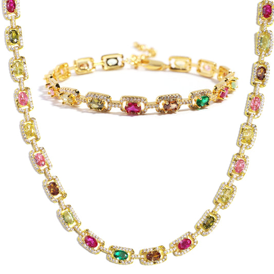Prism Square-Cut Tourmaline Gemstone Set