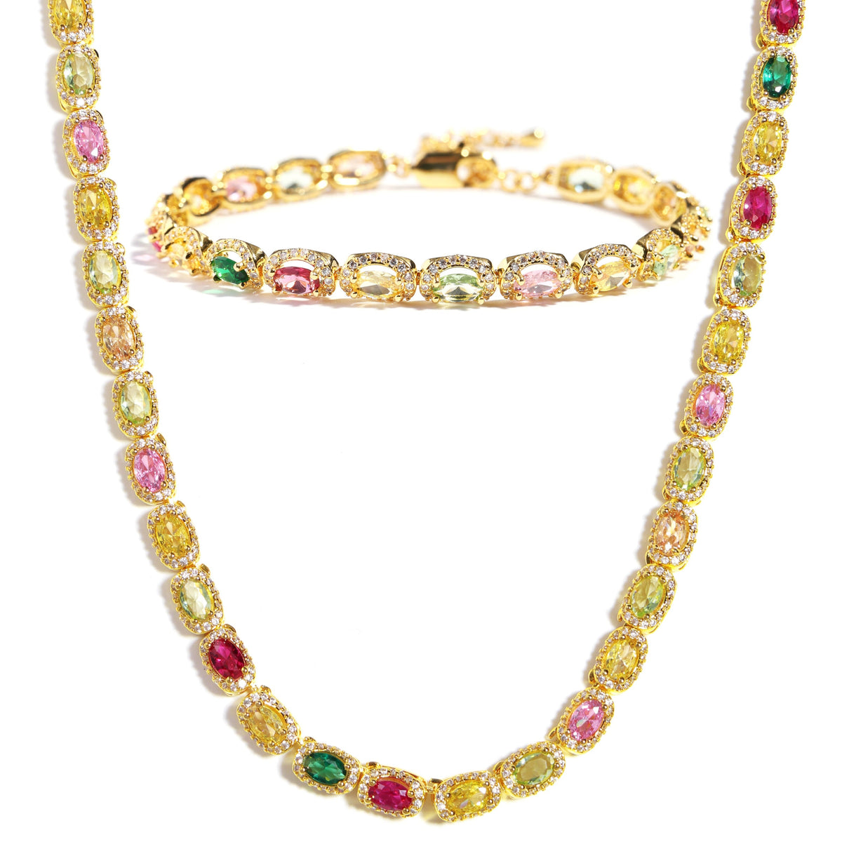 Victorian Oval-Cut Tourmaline Gemstone Set