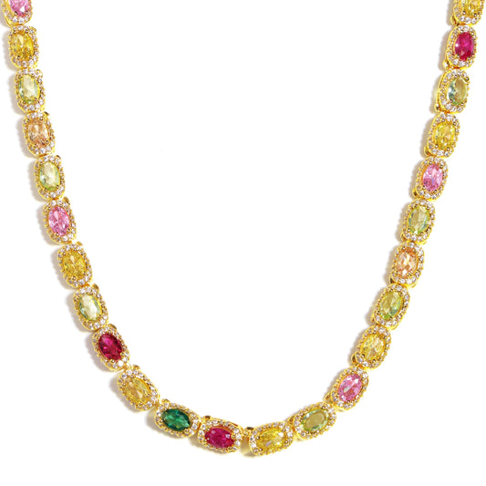 Victorian Oval-Cut Tourmaline Gemstone Necklace