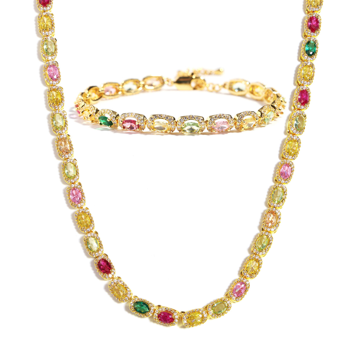 Victorian Oval-Cut Tourmaline Gemstone Necklace