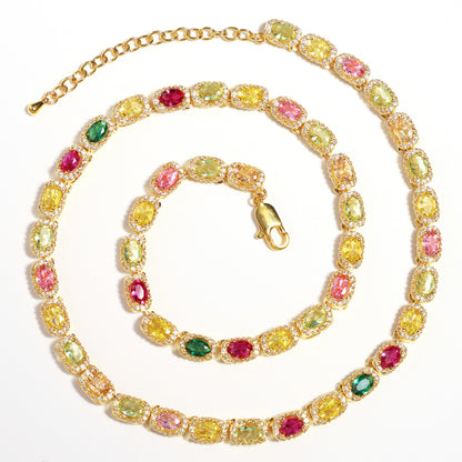 Victorian Oval-Cut Tourmaline Gemstone Necklace